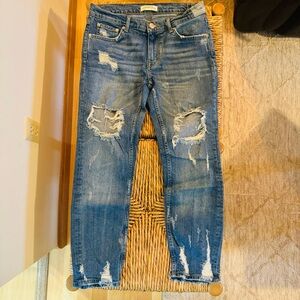 Zara Woman Blue Distressed Jeans Size 4